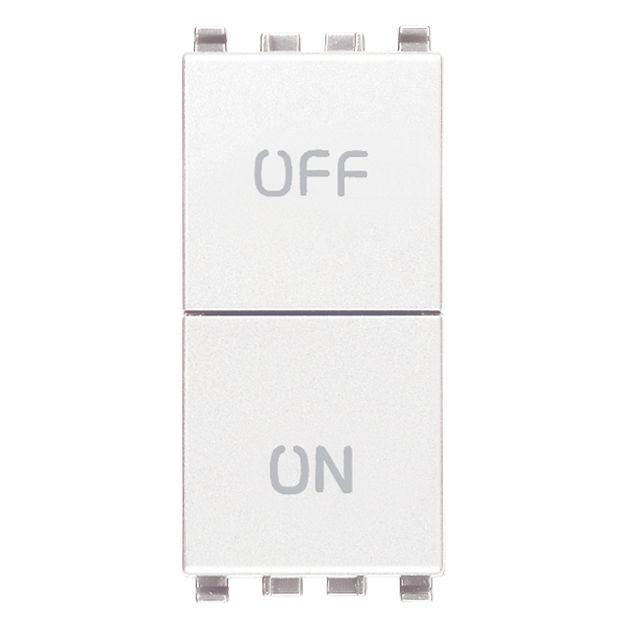 Vimar Eikon Two Independent Push Buttons, 1P NO + 1P NC, 10A, 250V, ON/OFF Symbols — Quality Boat Parts