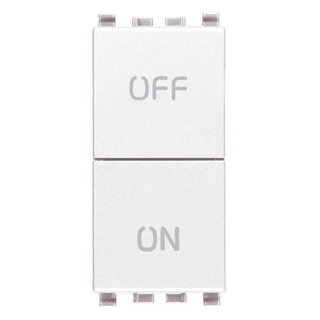 Vimar Eikon Two Independent Push Buttons, 1P NO + 1P NC, 10A, 250V, ON/OFF Symbols — Quality Boat Parts