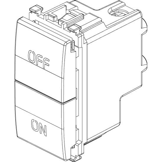 Vimar Eikon Two Independent Push Buttons, 1P NO + 1P NC, 10A, 250V, ON/OFF Symbols — Quality Boat Parts