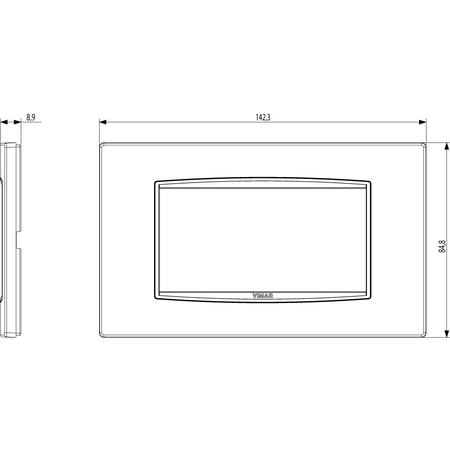 Vimar Eikon Classic 4-Module Cover Plate, For 21614 Mounting Frame, 142.3 x 84.8 x 8.9 mm, IP00, Clamp Mounting, Horizontal/Vertical Orientation — Quality Boat Parts