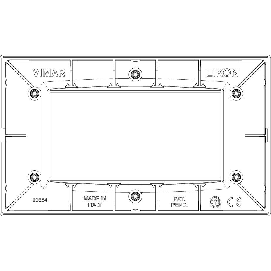 Vimar Eikon Classic 4-Module Cover Plate, For 21614 Mounting Frame, 142.3 x 84.8 x 8.9 mm, IP00, Clamp Mounting, Horizontal/Vertical Orientation — Quality Boat Parts