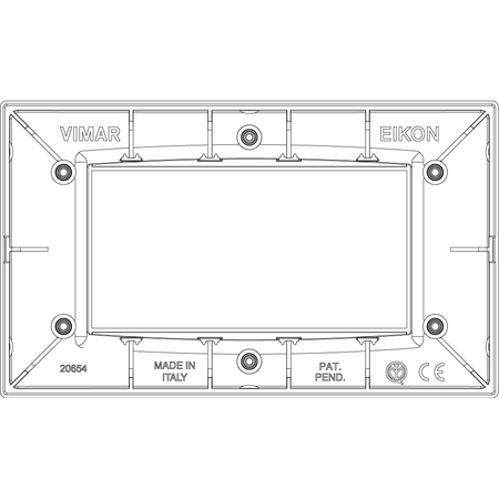 Vimar Eikon Classic 4-Module Cover Plate, For 21614 Mounting Frame, 142.3 x 84.8 x 8.9 mm, IP00, Clamp Mounting, Horizontal/Vertical Orientation — Quality Boat Parts
