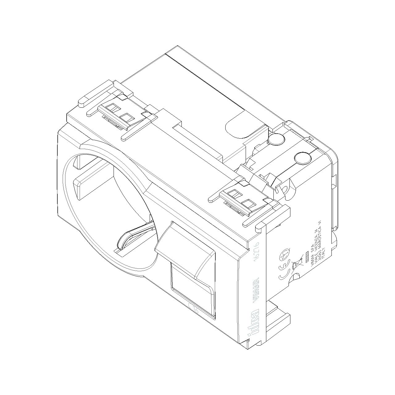 Vimar Idea SICURY Italian P30 Socket Outlet, 2P+E 16A 250V, 1P+N C16 Circuit Breaker, 3-Module, IP20 — Quality Boat Parts