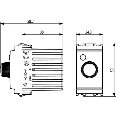 Vimar Idea Rotary Dimmer, 230V 100-500W, Incandescent/Halogen Lamps — Quality Boat Parts