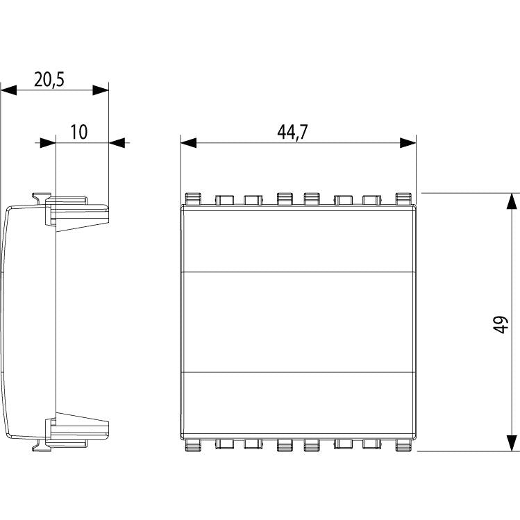 Vimar Eikon 2-Module Blank Module, Flush Mount, Halogen-Free Thermoplastic — Quality Boat Parts
