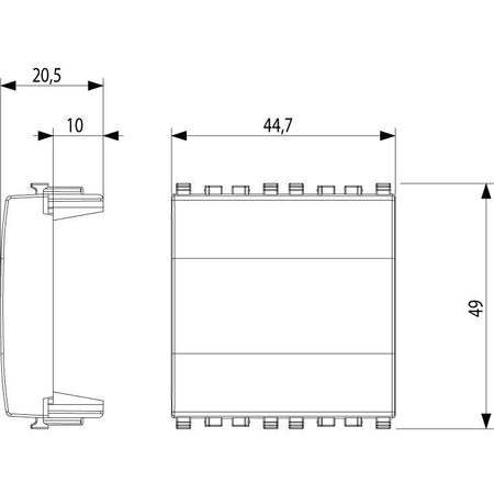 Vimar Eikon 2-Module Blank Module, Flush Mount, Halogen-Free Thermoplastic — Quality Boat Parts