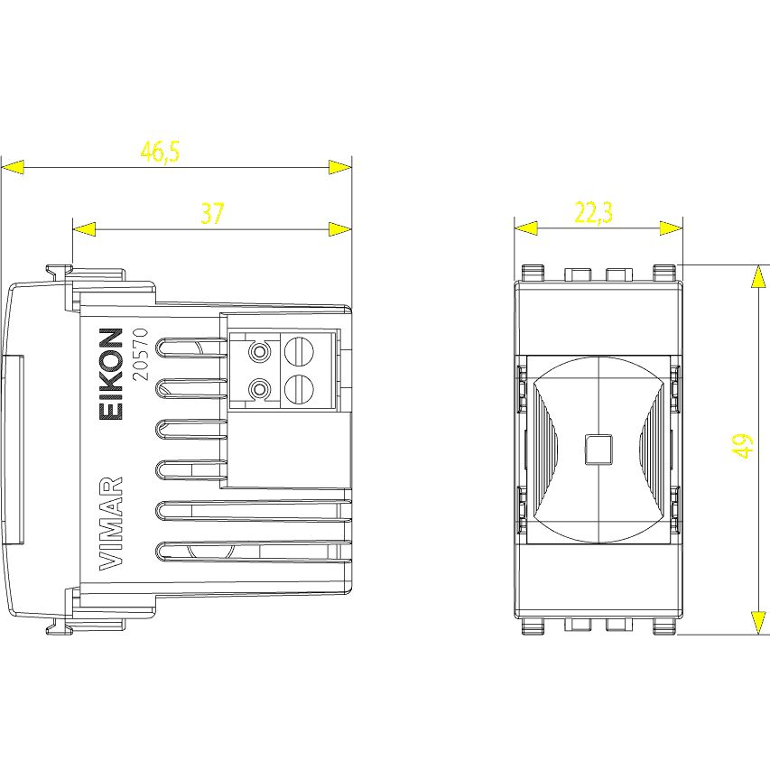 Vimar Eikon LED Inner Light for Color Video Cameras, 12-24V DC, White Light — Quality Boat Parts