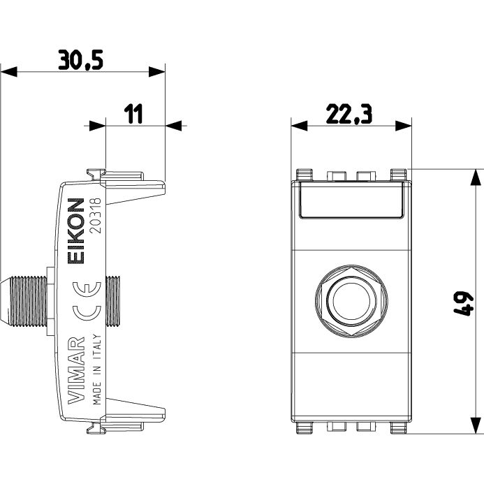Vimar Eikon F-Type Female Coaxial Socket Outlet, 2400 MHz, End Socket — Quality Boat Parts