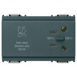 Vimar Idea Shaver Supply Unit, 3-Module, 20 VA, 120/230V — Quality Boat Parts