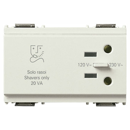 Vimar Idea Shaver Supply Unit, 3-Module, 20 VA, 120/230V — Quality Boat Parts