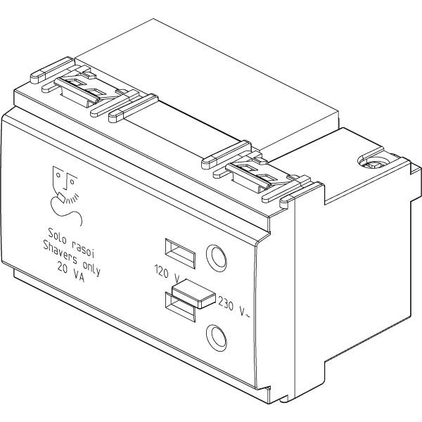 Vimar Idea Shaver Supply Unit, 3-Module, 20 VA, 120/230V — Quality Boat Parts