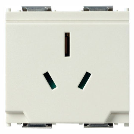 Vimar Idea SICURY Australian Socket Outlet, AS/NZS 3112, 2P+E, 15A 250V, 2 Modules, IP20 — Quality Boat Parts