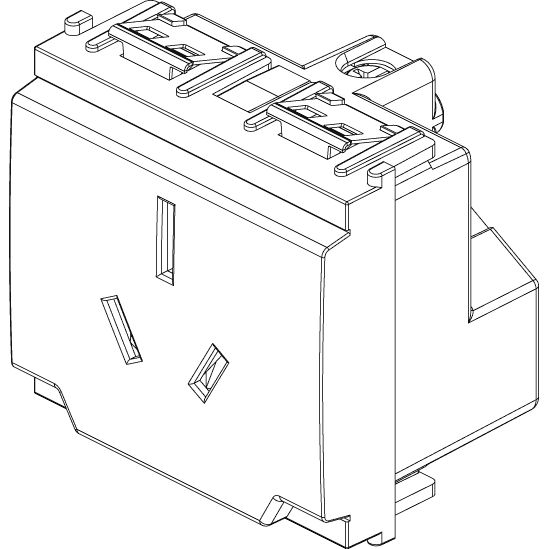 Vimar Idea SICURY Australian Socket Outlet, AS/NZS 3112, 2P+E, 15A 250V, 2 Modules, IP20 — Quality Boat Parts
