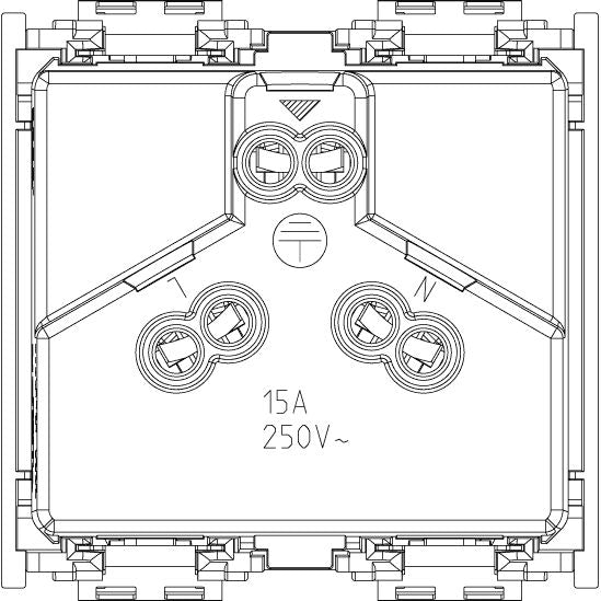 Vimar Idea SICURY Australian Socket Outlet, AS/NZS 3112, 2P+E, 15A 250V, 2 Modules, IP20 — Quality Boat Parts