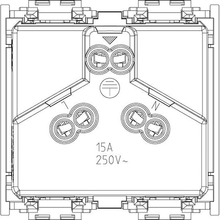 Vimar Idea SICURY Australian Socket Outlet, AS/NZS 3112, 2P+E, 15A 250V, 2 Modules, IP20 — Quality Boat Parts
