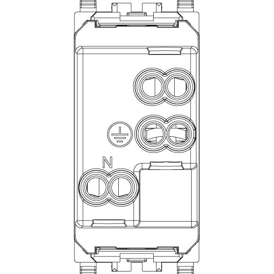 Vimar Eikon Brazilian SICURY Socket Outlet, 2P+E, 10A, 250V, IP20 — Quality Boat Parts