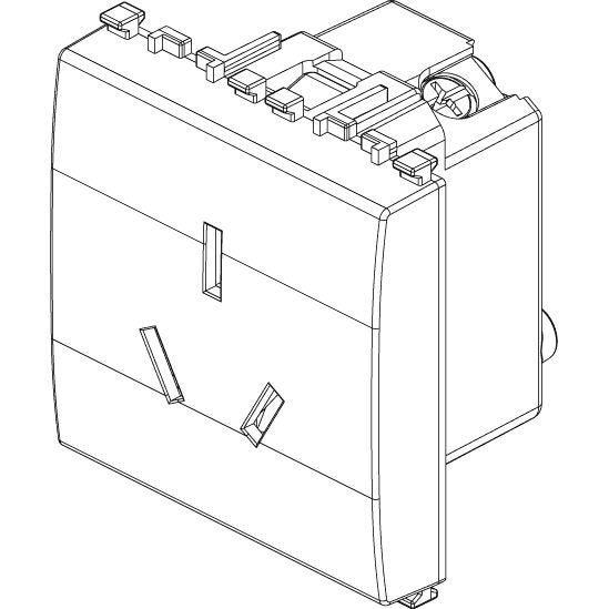 Vimar Eikon Chinese SICURY Socket Outlet, 2P+E 10A 250V, 2-Module — Quality Boat Parts