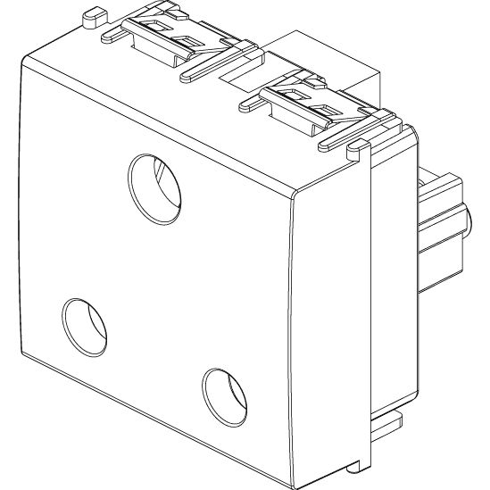 Vimar Idea 2P+E British Standard SICURY Socket Outlet, 16A 250V, 2 Modules, IP20 — Quality Boat Parts