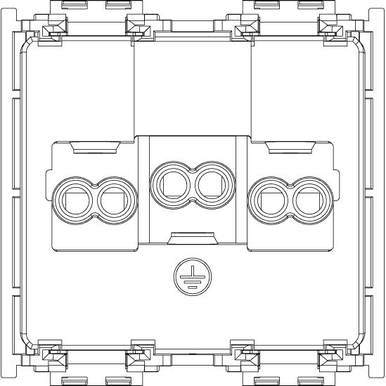 Vimar Idea 2P+E British Standard SICURY Socket Outlet, 16A 250V, 2 Modules, IP20 — Quality Boat Parts