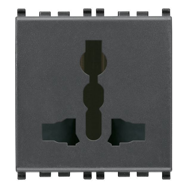 Vimar Eikon 2P+E SICURY Multistandard Socket Outlet, 13A 250V, 2 Module, Screw Terminal — Quality Boat Parts