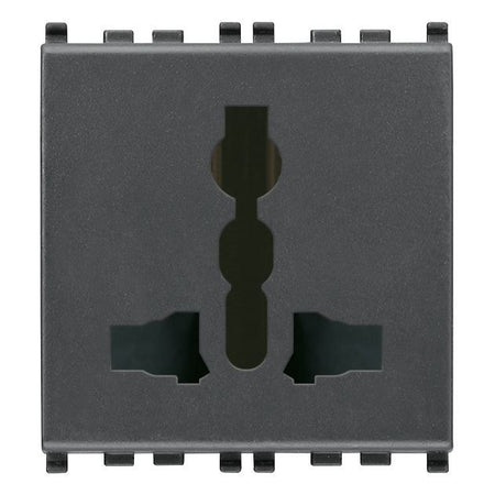 Vimar Eikon 2P+E SICURY Multistandard Socket Outlet, 13A 250V, 2 Module, Screw Terminal — Quality Boat Parts