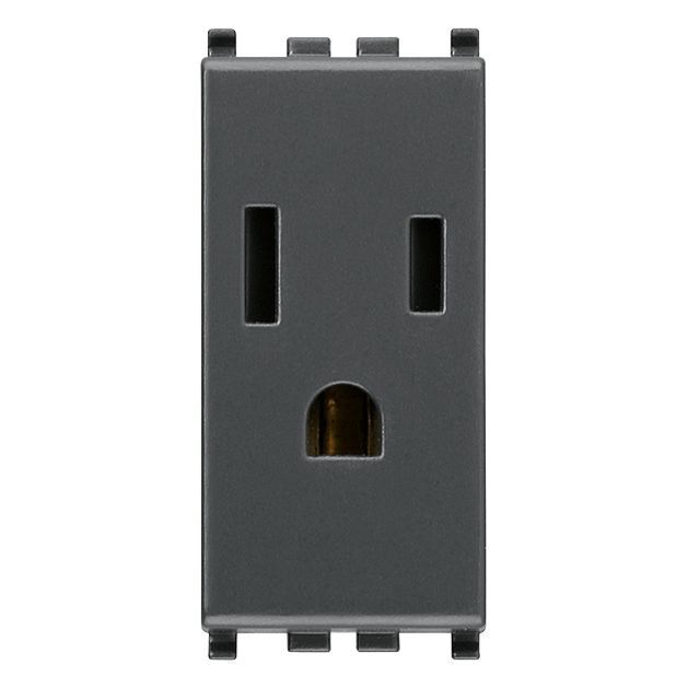 Vimar Eikon USA+SASO SICURY Socket Outlet, 2P+E, 15A, 127V, IP20 — Quality Boat Parts