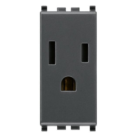 Vimar Eikon USA+SASO SICURY Socket Outlet, 2P+E, 15A, 127V, IP20 — Quality Boat Parts