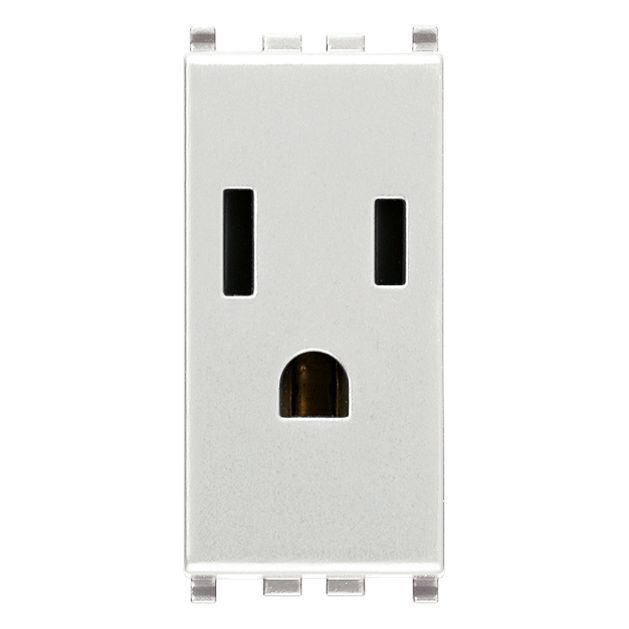 Vimar Eikon USA+SASO SICURY Socket Outlet, 2P+E, 15A, 127V, IP20 — Quality Boat Parts