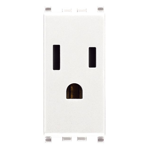 Vimar Eikon USA+SASO SICURY Socket Outlet, 2P+E, 15A, 127V, IP20 — Quality Boat Parts