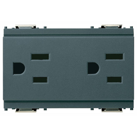 Vimar Idea Double 2P+E USA Socket Outlet, 15A, 127V, IP20, 3-Module — Quality Boat Parts