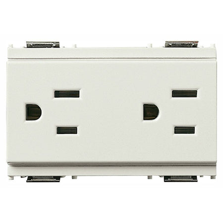 Vimar Idea Double 2P+E USA Socket Outlet, 15A, 127V, IP20, 3-Module — Quality Boat Parts