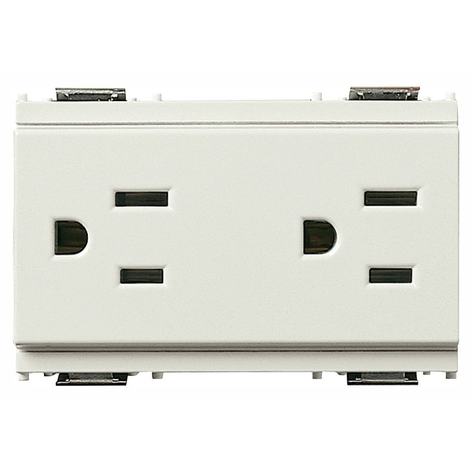 Vimar Idea Double 2P+E USA Socket Outlet, 15A, 127V, IP20, 3-Module — Quality Boat Parts