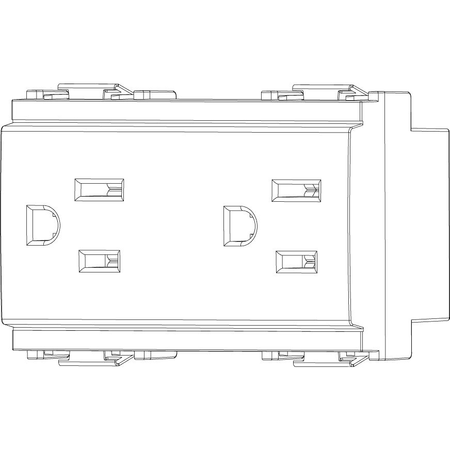 Vimar Idea Double 2P+E USA Socket Outlet, 15A, 127V, IP20, 3-Module — Quality Boat Parts