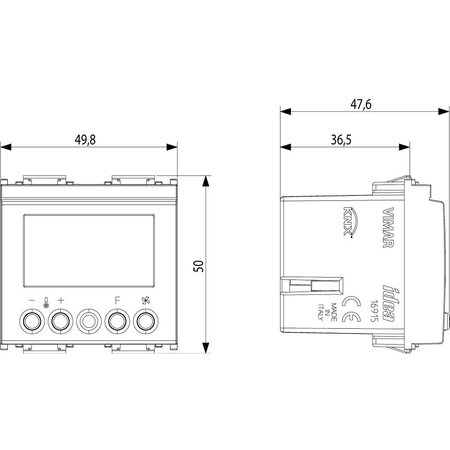 Vimar Idea KNX Thermostat, 2-Zone, 4A 24V Relay Output, IP40 — Quality Boat Parts