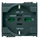 Vimar Idea SICURY 2P+E Universal Socket Outlet, 16A 250V, 2-Module, IP20 — Quality Boat Parts