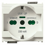 Vimar Idea SICURY 2P+E Universal Socket Outlet, 16A 250V, 2-Module, IP20 — Quality Boat Parts