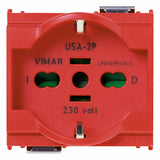 Vimar Idea SICURY 2P+E Universal Socket Outlet, 16A 250V, 2-Module, IP20 — Quality Boat Parts