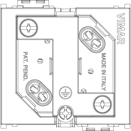 Vimar Idea SICURY 2P+E Universal Socket Outlet, 16A 250V, 2-Module, IP20 — Quality Boat Parts