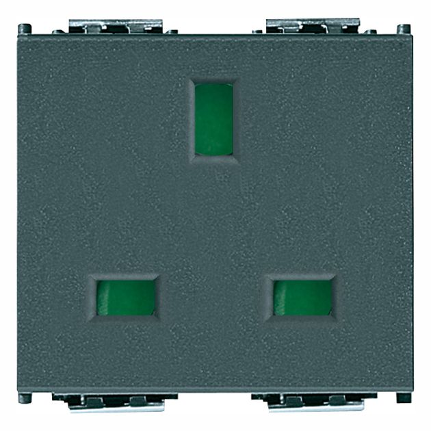 Vimar Idea 2P+E English SICURY Socket Outlet, 13A 250V, 2 Modules, IP20 — Quality Boat Parts