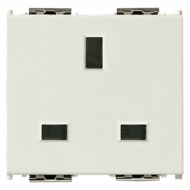 Vimar Idea 2P+E English SICURY Socket Outlet, 13A 250V, 2 Modules, IP20 — Quality Boat Parts