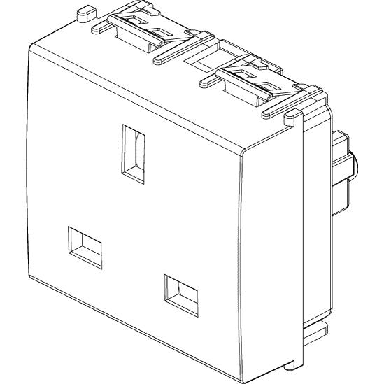 Vimar Idea 2P+E English SICURY Socket Outlet, 13A 250V, 2 Modules, IP20 — Quality Boat Parts
