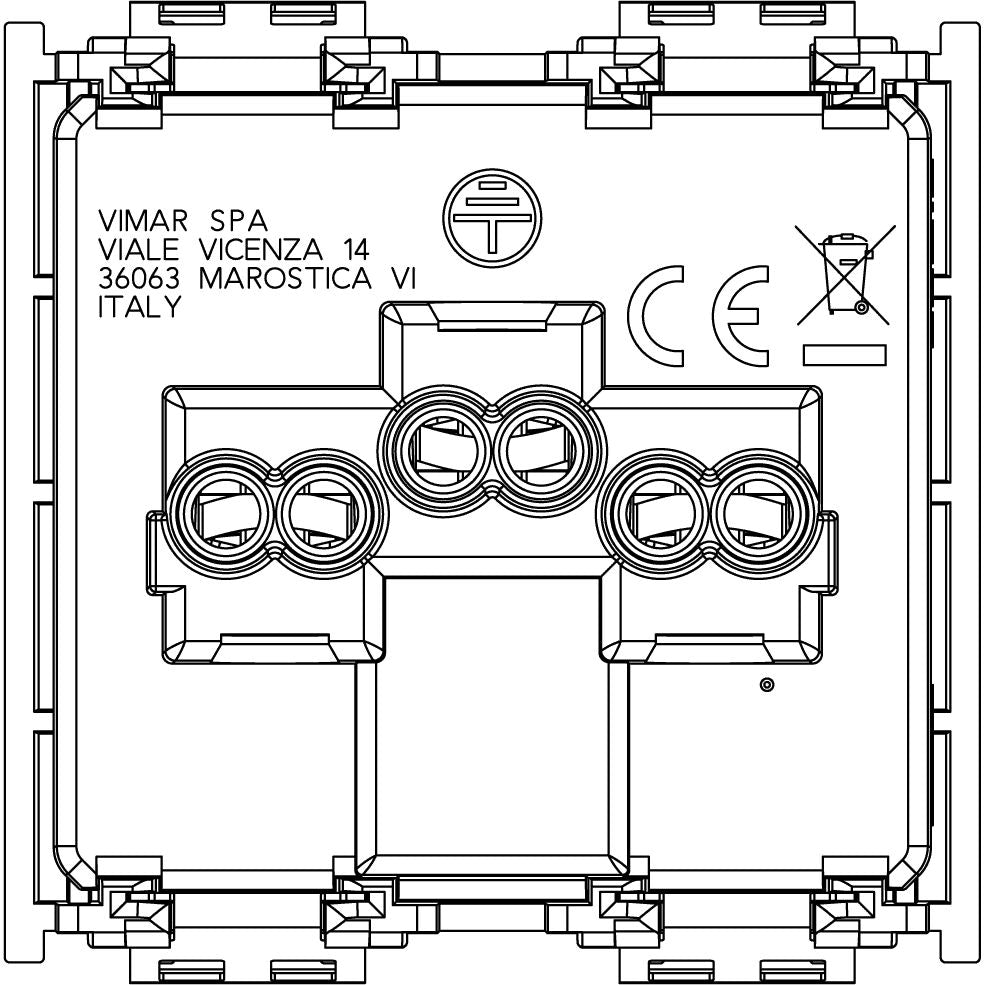 Vimar Idea 2P+E English SICURY Socket Outlet, 13A 250V, 2 Modules, IP20 — Quality Boat Parts