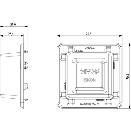 Vimar Eikon Mounting Frame and Protection Cover, 2-Module, 71 mm Centers — Quality Boat Parts
