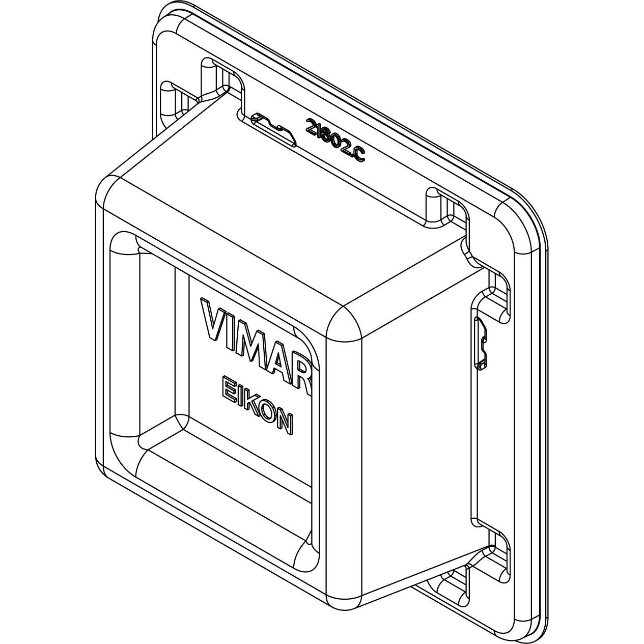 Vimar Eikon Mounting Frame and Protection Cover, 2-Module, 71 mm Centers — Quality Boat Parts