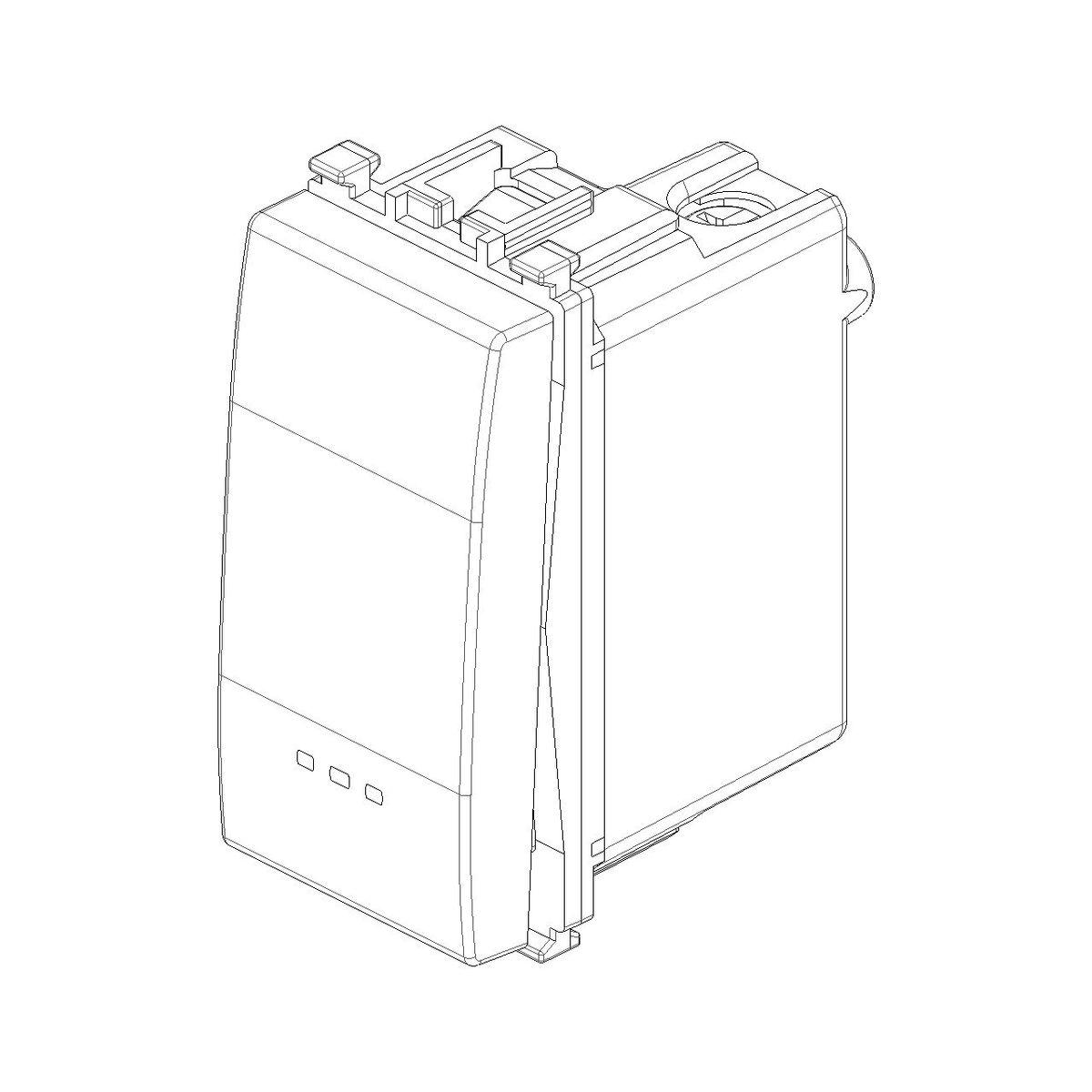 Vimar Eikon 2-Way Rocker Switch, 1P, 16AX, 250V, IP40, Lightable, Replaceable Button — Quality Boat Parts