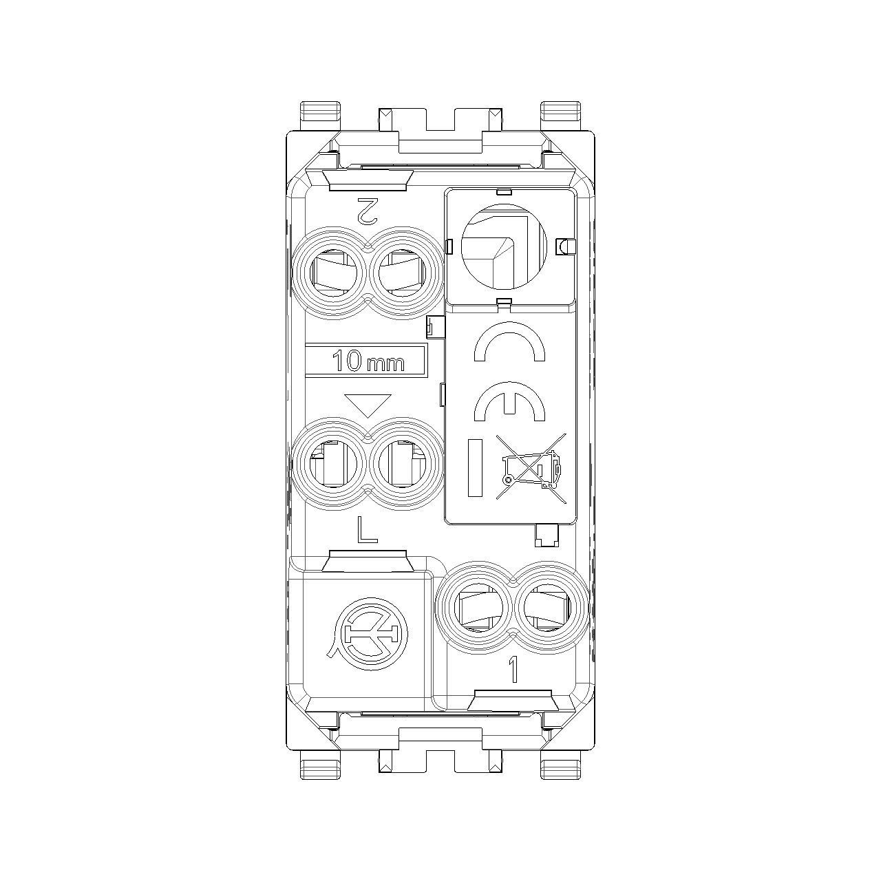 Vimar Eikon 2-Way Rocker Switch, 1P, 16AX, 250V, IP40, Lightable, Replaceable Button — Quality Boat Parts