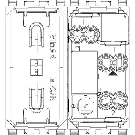 Vimar Eikon 2-Way Rocker Switch, 1P, 16AX, 250V, IP40, Lightable, Replaceable Button — Quality Boat Parts