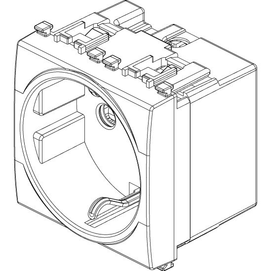 Vimar Eikon P30 SICURY Socket Outlet, 2P+E, 16A 250V, 2 Module — Quality Boat Parts