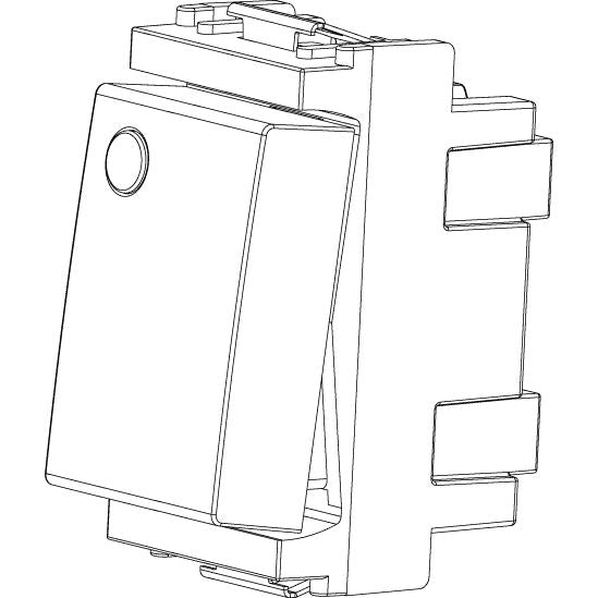 Vimar Idea 2-Way Rocker Switch, 1P 16 AX 250 V, IP40, Luminous — Quality Boat Parts