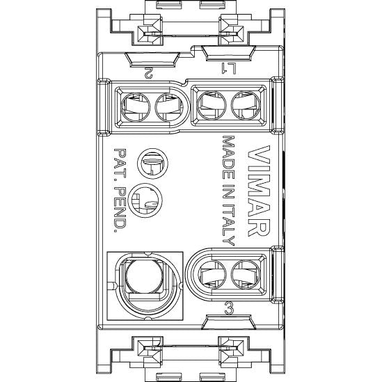Vimar Idea 2-Way Rocker Switch, 1P 16 AX 250 V, IP40, Luminous — Quality Boat Parts